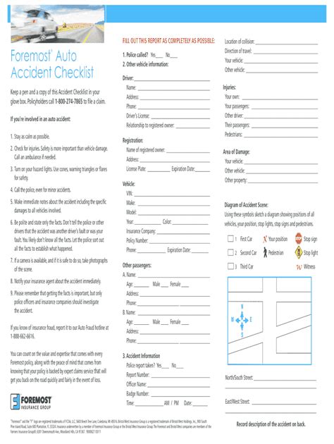 Auto Accident Checklist Form Fill And Sign Printable Template