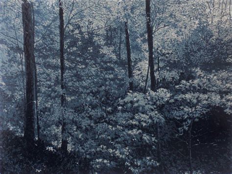 Forest In The Moonlight By William Hays Linocut Print