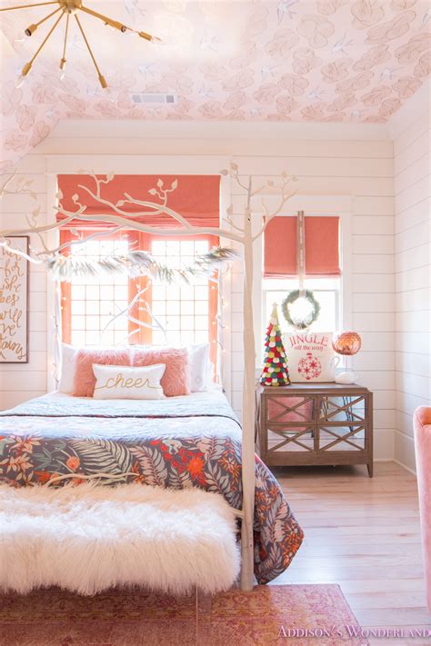 It's where you hang up your clothes and then take them back out to get ready in what do you do when your bedroom is lacking in space? A Little Christmas Decor in Addison's Coral Girl's Bedroom ...