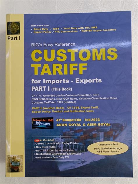 Buy Customs Tariff Set Of 2 Vol 2022 23 46edition Book Online At