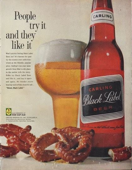 Check spelling or type a new query. 1961 Carling Black Label Beer Vintage Ad "try Carling ...