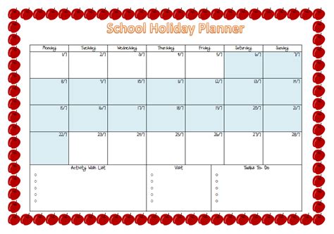 Here you can download the excel and pdf files directly: 8+ Holiday Planner Templates - Excel Templates