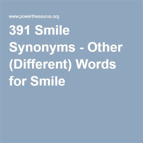 390 Smile Synonyms Other Different Words For Smile Smile Synonym
