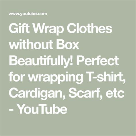 Check spelling or type a new query. Gift Wrap Clothes without Box Beautifully! Perfect for ...