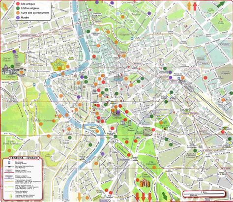 Carte Des Sites Touristiques à Rome