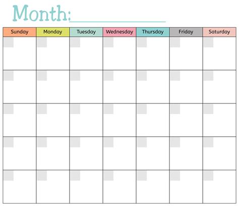 Cute Printable Monthly Calendar Customize And Print Best Cute Printable Blank Calendar Pdf