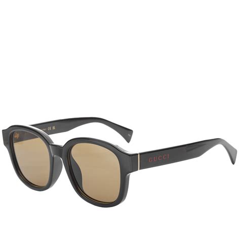 gucci eyewear gg1140sk sunglasses black and brown end