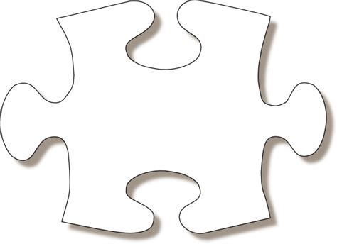 Puzzle Piece Template | Jigsaw White Puzzle Piece Large Shadow clip art | Puzzle piece template ...
