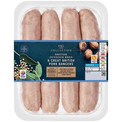 Mands Select Farms British 8 Pork Sausages Ocado
