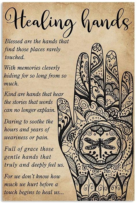 Healing Hands Massage Therapist Vertical Poster Canvas Wall Art Print