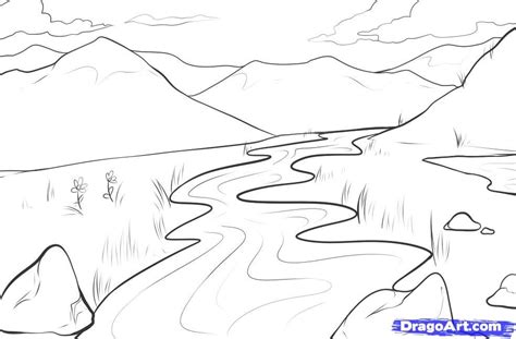 How To Draw A Field Step By Step Landscapes Landmarks And Places Free