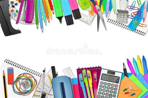 Office Supply And Stationery On White Background Office Back To