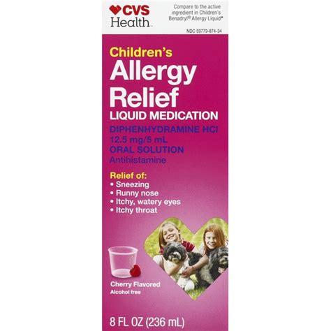 Cvs Health Allergy Relief Liquid Medication Cherry Flavored Children