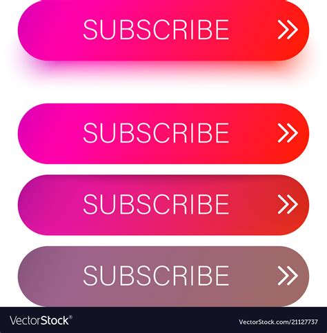 Pink And Red Subscribe Web Buttons Isolated On Vector Image