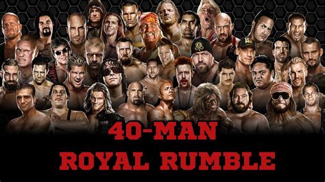 Wwe 2k14 40 Man Royal Rumble For The Major Titles Youtube