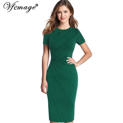 Vfemage Womens Spring Summer Elegant Patchwork Slim Casual Work Business Office Party Fitted