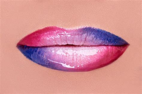 Beautiful Glossy Purple Lips Stock Image Image Of Bright White 36564301