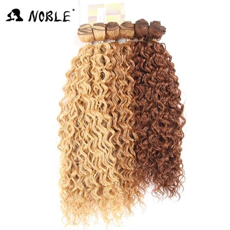 Noble Kinky Curly Hair Bundles 6pcs Lot 3 Colors Heat Resistant Long Synthetic Hair Weaves 20 24