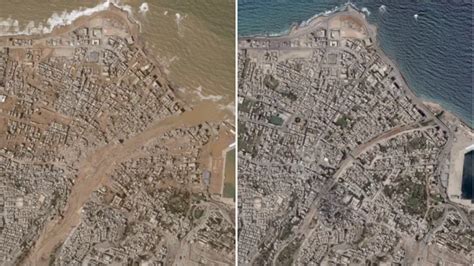 Libya Flood Map Scale Of Destruction Revealed In Satellite Images And