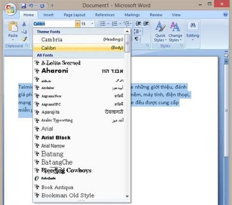 How To Change Fonts In Word 2013 2010 2007 2003