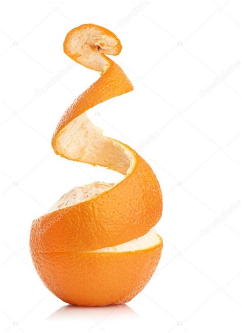 Orange With Peeled Spiral Skin — Stock Photo © Merznatalia 24524129