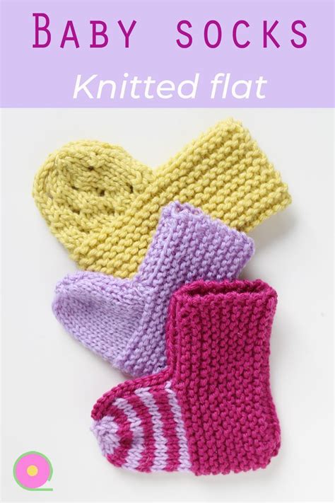 Double pointed needles for knitting in the round. Baby socks knitted flat on two needles | Knitting socks ...