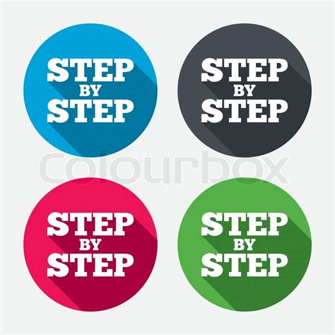 Step By Step Sign Icon Instructions Stock Vector Colourbox