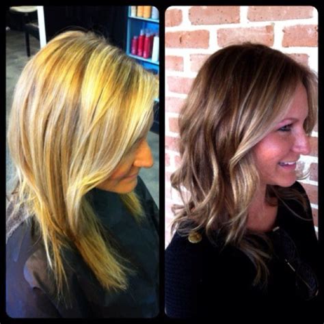 How to go from brunette to blonde with bleach. Blonde to brunette. I think this could be a nice brown ...