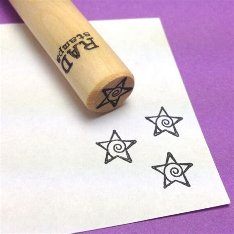 Items Similar To Spiral Star Rubber Stamp On Etsy