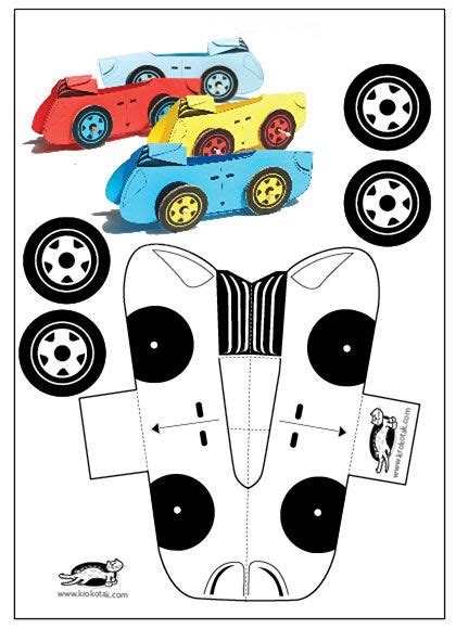 Moving Paper Cars Paper Cars Transportation Crafts Papercraft Printable