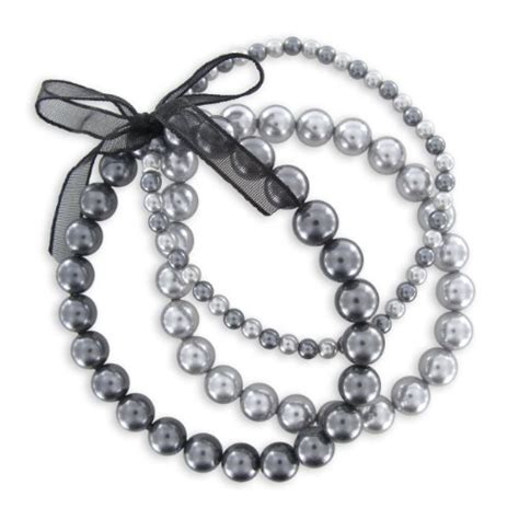 Grey 4mm And 8mm Simulated Pearl Stretch Bracelet Set Becekmenah