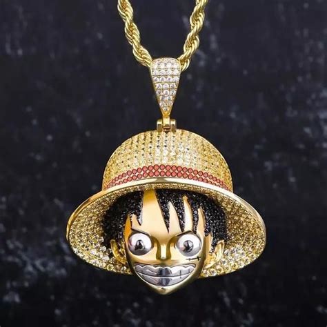 14k Gold Anime Inspired Pendant One Piece Monkey D Etsy In 2021