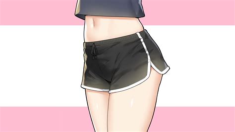 Sky Sky Freedom Belly Button Thighs Belly Anime Anime Girls Bare Midriff Short Shorts