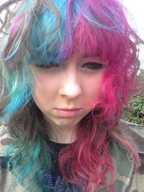 Pink And Blue Hair Half And Half Millie Gass
