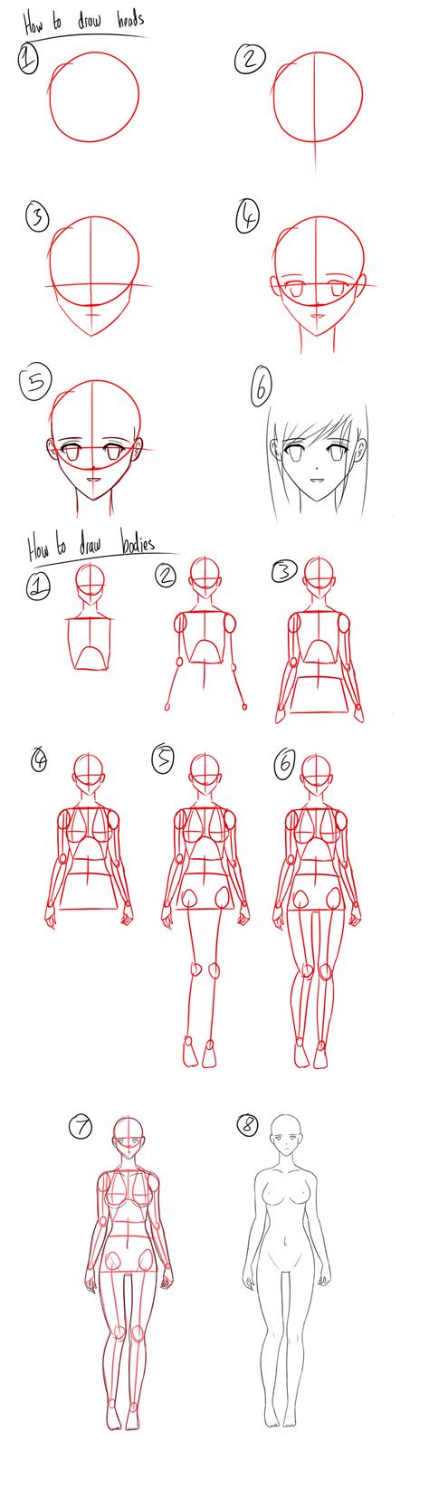 Finish with the hair, which can be designs. Tutorial - How to Draw Anime Heads/Female Bodies by Micky-K on DeviantArt