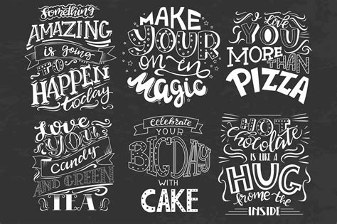 6 Hand Drawn Lettering Inspirational Quotes By Mio Buono Thehungryjpeg