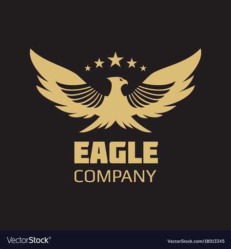 Gold Heraldic Eagle Logo Design Royalty Free Vector Image