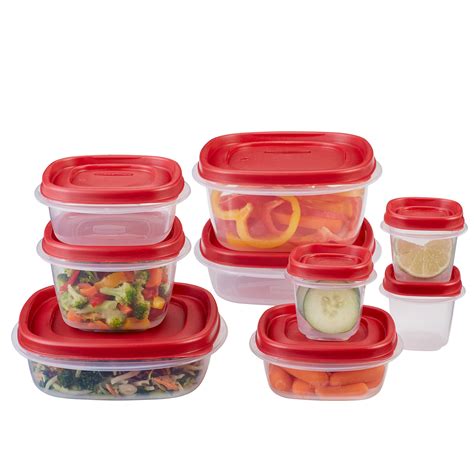 Rubbermaid Easy Find Lids Food Storage Containers Racer Red 18 Piece Set Buy Online In United