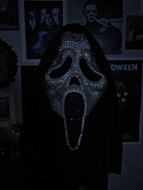 Bedazzled Ghostface Scream Mask Etsy
