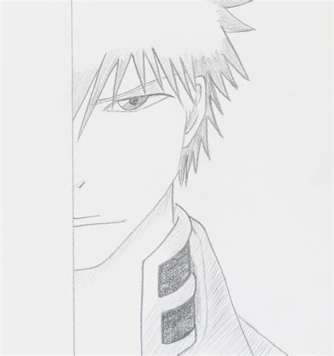 How To Draw Half Face Kurosaki Ichigo Easy How To Draw