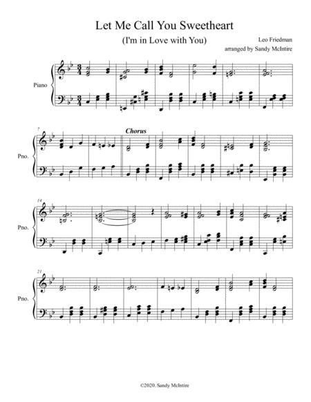 Let Me Call You Sweetheart By Leo Friedman Digital Sheet Music For Score Download And Print A0
