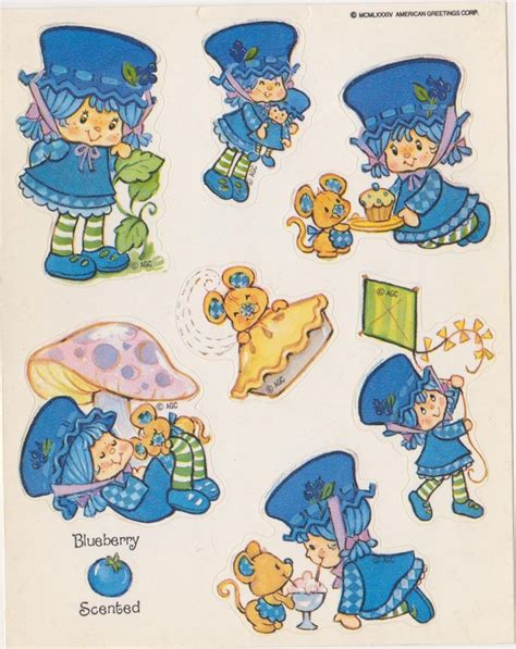 Adorable Vintage Strawberry Shortcake Blueberry Muffin Stickers