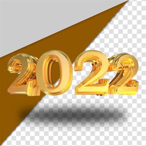 Premium Psd Gold 2022 New Year 3d Rendering