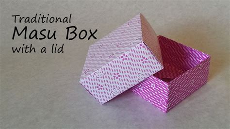 Origami Masu Box With Lid Tutorial Youtube