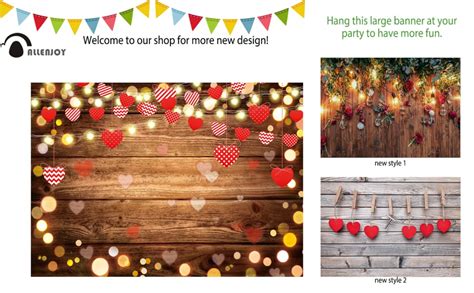 Amazon Com Allenjoy Valentine S Mother S Day Love Sweet Heart Rustic Wood Backdrop Photography