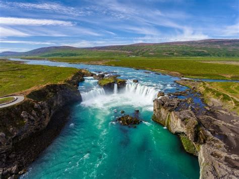 Premium Photo The Godafoss Waterfall In North Iceland