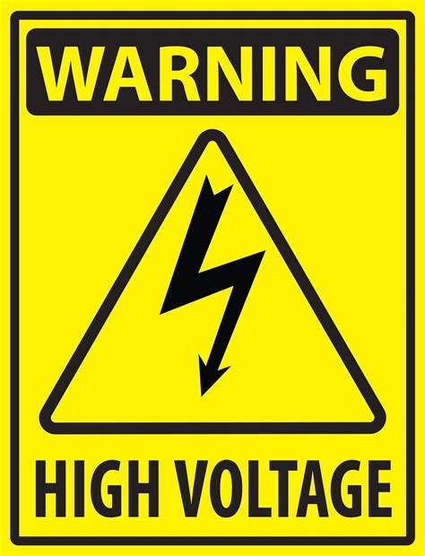 High Voltage Electrical Shock Hazard Warning Symbol Vinyl Decal Sticker