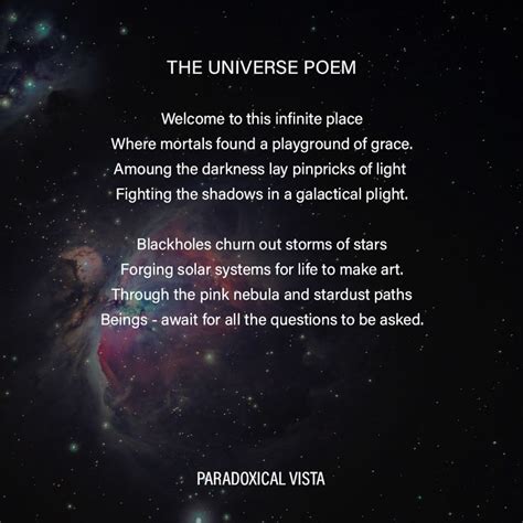 The Universe Poem Poems Universe Best Quotes