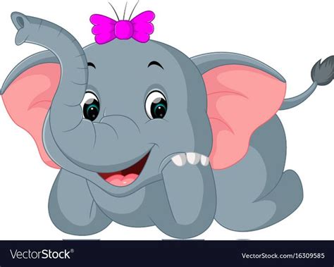 Cute Elephant Cartoon Vector Image On Vectorstock Cute Elephant
