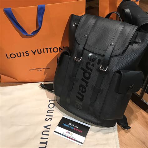 Louis Vuitton X Supreme 100 Authentic Lv Backpack Christopher Pm Bag Epi Black Lv Backpack